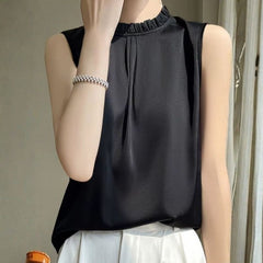 Blusa De Seda Feminina Preta Hermes