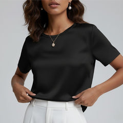 Blusa De Seda Feminina Preta Maya