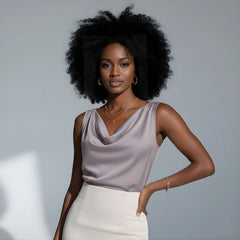 Blusa De Seda Feminina Roxa Paula