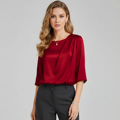 Blusa De Seda Feminina Vermelha Kloe