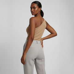 Blusa De Um Ombro Só Canelada Agatha