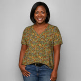 Blusa Feminina Manga Curta Flora