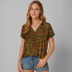 Blusa Feminina Manga Curta Retro