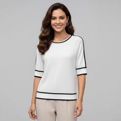 Blusa Feminina Manga Curta Stripe