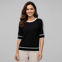 Blusa Feminina Manga Curta Stripe