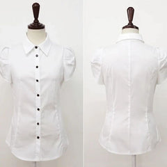 Blusa Feminina Social Manga Curta Branca Vaiolet