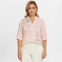 Blusa Feminina Manga 3/4 Laise Bordada Marry