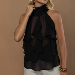 Blusa Tule Preto Feminina Herica