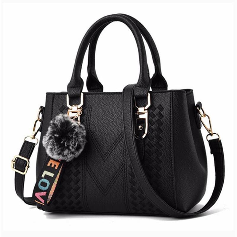 Bolsa Couro Feminina Lovely Black Bolsalovely