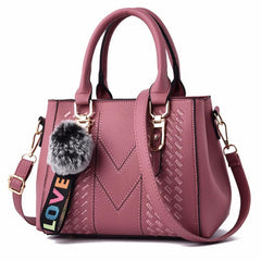Bolsa Couro Feminina Lovely Dark Pink Bolsalovely