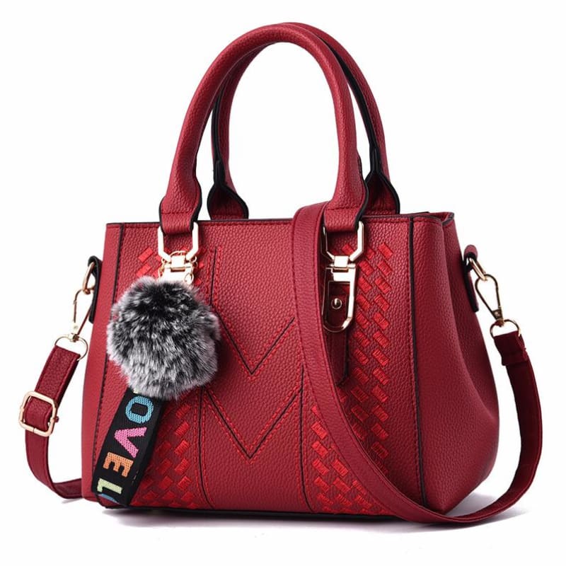 Bolsa Couro Feminina Lovely Wine Red Bolsalovely