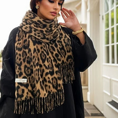 Cachecol Feminino Longo Leopard