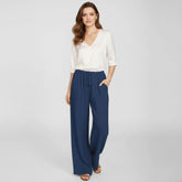 Calça Feminina de Algodão Azul Escuro Mara