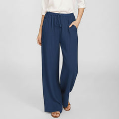 Calça Feminina de Algodão Azul Escuro Mara