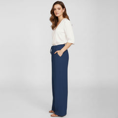 Calça Feminina de Algodão Azul Escuro Mara