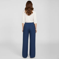 Calça Feminina de Algodão Azul Escuro Mara
