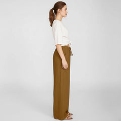 Calça Feminina de Algodão Bege Escuro Mara