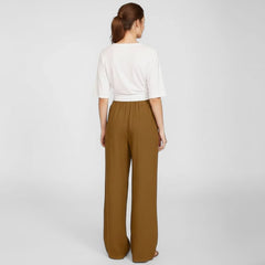 Calça Feminina de Algodão Bege Escuro Mara