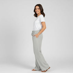 Calça Feminina de Algodão Cinza Claro Mara