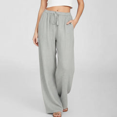 Calça Feminina de Algodão Cinza Claro Mara