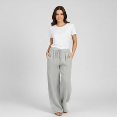 Calça Feminina de Algodão Cinza Claro Mara