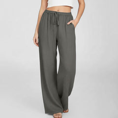 Calça Feminina de Algodão Cinza Escuro Mara