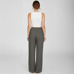 Calça Feminina de Algodão Cinza Escuro Mara