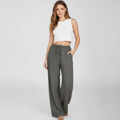 Calça Feminina de Algodão Cinza Escuro Mara