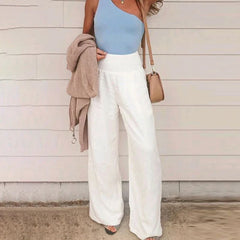 Calça Feminina Pantalona Cintura Elástica Valen