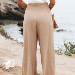 Calça Feminina Pantalona Cintura Elástica Valen