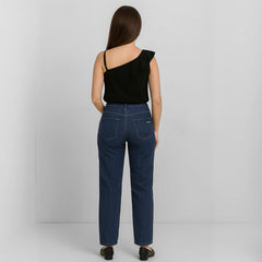 Calça Jeans Feminina Reta Cintura Alta Tais