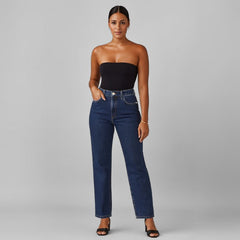 Calça Jeans Feminina Reta Cintura Alta Tais