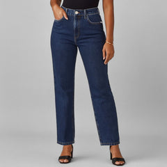 Calça Jeans Feminina Reta Cintura Alta Tais