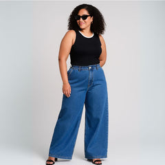 Calça Jeans Wide Leg Feminina Maria