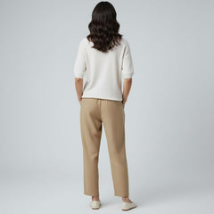 Calça Pantacourt Bege Feminina Judith