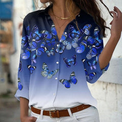 Camisa Feminina Shirt Kiara Borboletas / P Camisakiara