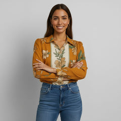 Camisa Feminina Social Estampada Sirlei