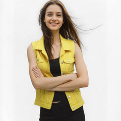 Colete Jeans Feminino Colorido Andy