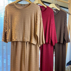 Conjunto Feminino Calça e Blusa Canelado Marta