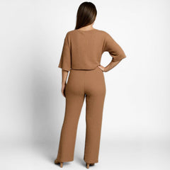 Conjunto Feminino Calça e Blusa Canelado Marta