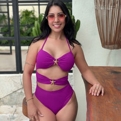 Maiô Feminino Elegante Roxo Star