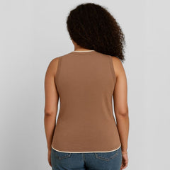 Regata Feminina Canelada Marrom Thays