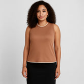 Regata Feminina Canelada Marrom Thays