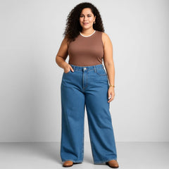 Regata Feminina Canelada Marrom Thays