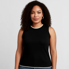 Regata Feminina Canelada Preta Thays