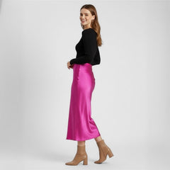 Saia Midi Cetim Acetinada Diana