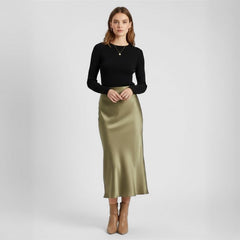 Saia Midi Cetim Acetinada Diana