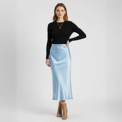 Saia Midi Cetim Acetinada Diana