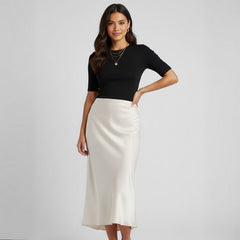 Saia Midi Cetim Acetinada Diana