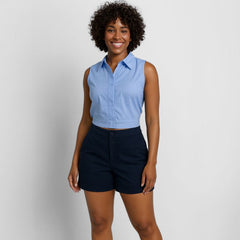 Short Alfaiataria Feminino Azul Paula